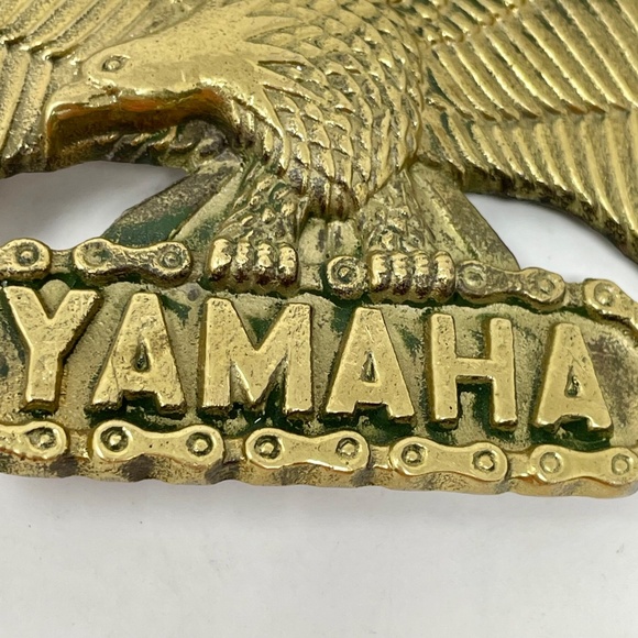 Collectable 1980s Yamaha Solid Brass Eagle Belt Buckle - Picture 4 of 10